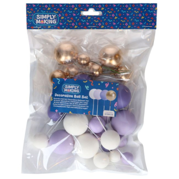 Preview: Decorative Ball Set - Purple Ombre und Gold