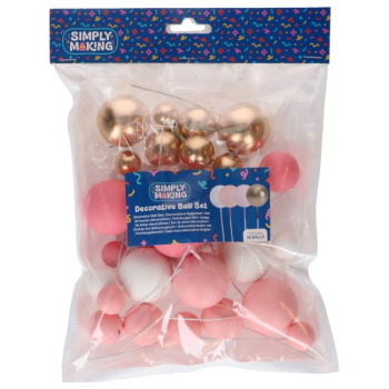Preview: Decorative Ball Set - Pink Ombre und Gold