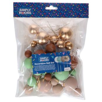 Preview: Decorative Ball Set - Earthy Tones und Gold
