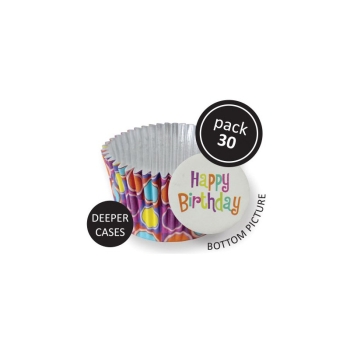 Baking Cases Decorative Foil - Happy Birthday Bubbles