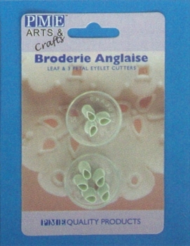 Broderie Anglaise Leaf & 3 Petal Eyelet Cutters Set 2