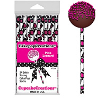 CakePop Sticks - Pink Leopard