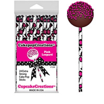 Cake Pop Sticks - Pink Leopard