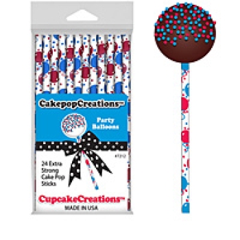 CakePop Sticks - Red and Blue Balloons
