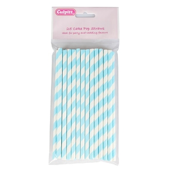CakePop Straws Striped blue-white