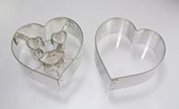 Cookie Cutter Heart with Face - Set of 2