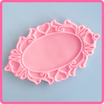 Silicone Mould Decorative Plaque Oval Hearts