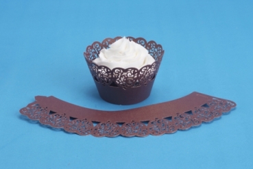 Cupcake Wrappers - Herzen Schokoladenbraun