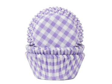 Cupcake Backförmchen - Lila Gingham