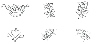 Embossing Sticks Set 17 - Roses, Hearts and Forget-me-Nots