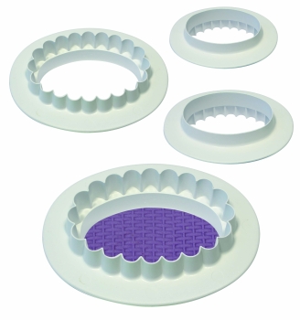 Ausstecher-Set - Oval und gewellt Oval / 4 teilig