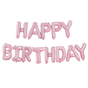 Balloon Bunting - Happy Birthday - Pink
