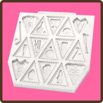 Silicone Mould - Bunting for Boys