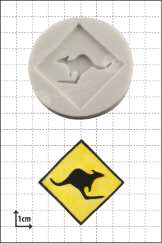 Silikonform - Känguru Hinweisschild
