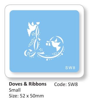 Stencil - Doves & Ribbons