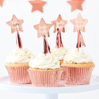 Cupcake Topper - Sterne Rose Gold
