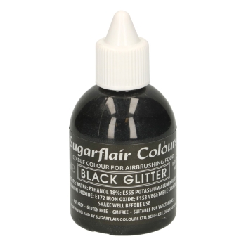 Airbrushfarbe Sugarflair - Black Glitter