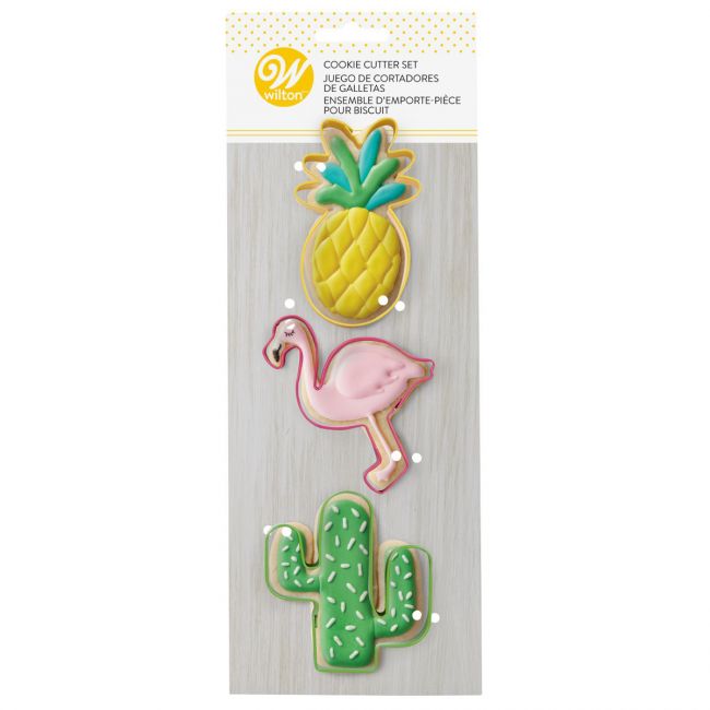 bake-a-cake - Ausstecher Set - Ananas Flamingo Kaktus