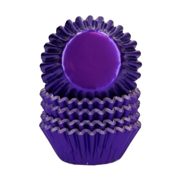 Mini Cupcake Backförmchen - Metallic Purple