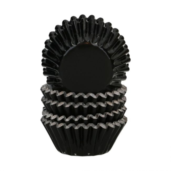 Mini Cupcake Backförmchen - Metallic Schwarz
