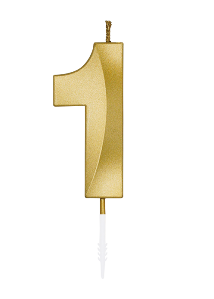 Number Candle - Metallic Gold - 1