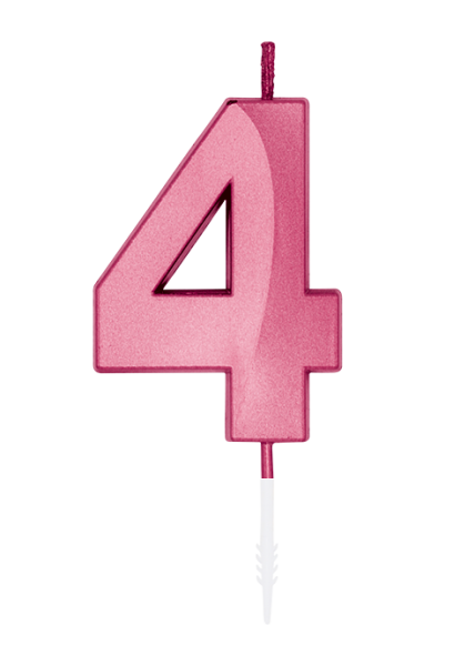 Number Candle - Metallic Light Pink - 4