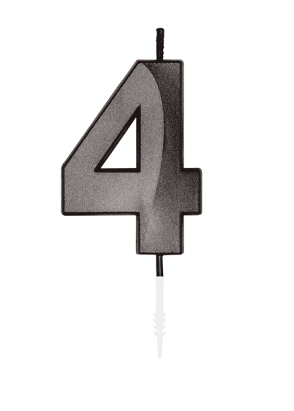 Number Candle - Metallic Black - 4