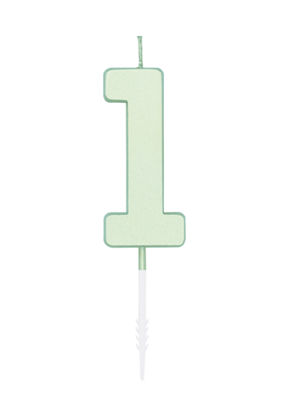 Number Candle - Pastel Mint - 1