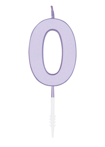 Number Candle - Pastel Purple - 0
