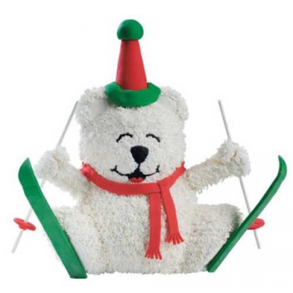 Wilton Teddybär 3D-Kuchenform – 22x25x15 Cm, Aus Aluminium, Inkl. Clips & Anleitung
