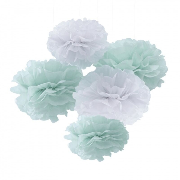 Pom Pom - Mint / White