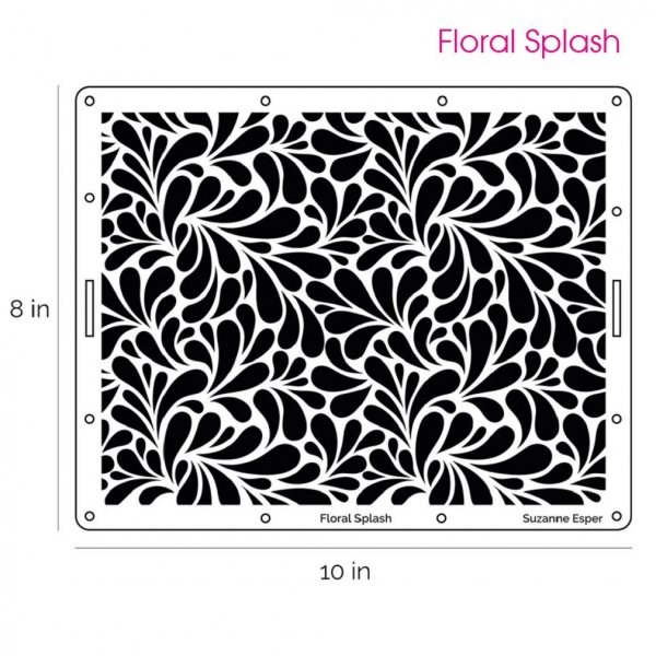 FLORAL SPLASH professional cake icing stencil