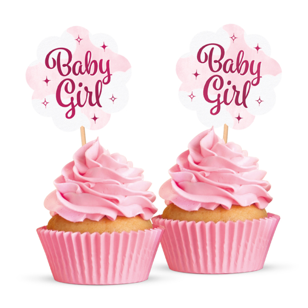 Cupcake Topper - Baby Girl - Pink
