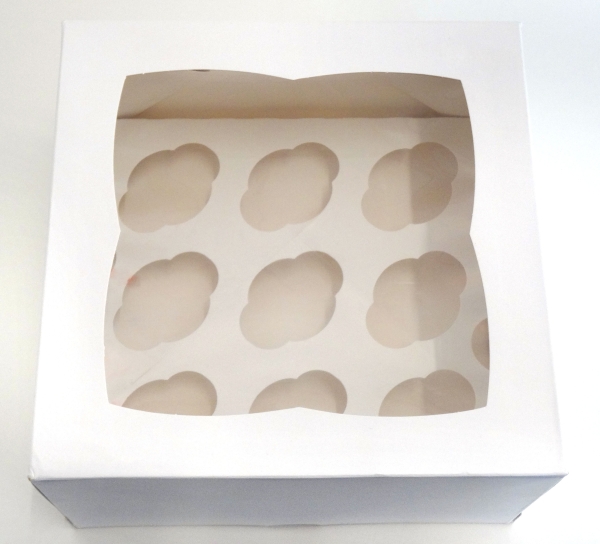 White 9 Mini-Cupcake / Muffin Box