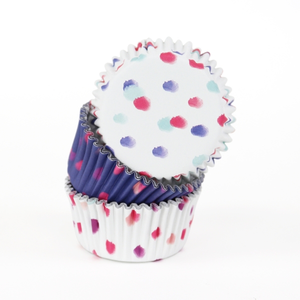 Cupcake Backförmchen - Wasserfarbe Tupfen