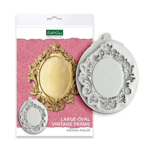 Silicone Mould - Large Oval Vintage Frame