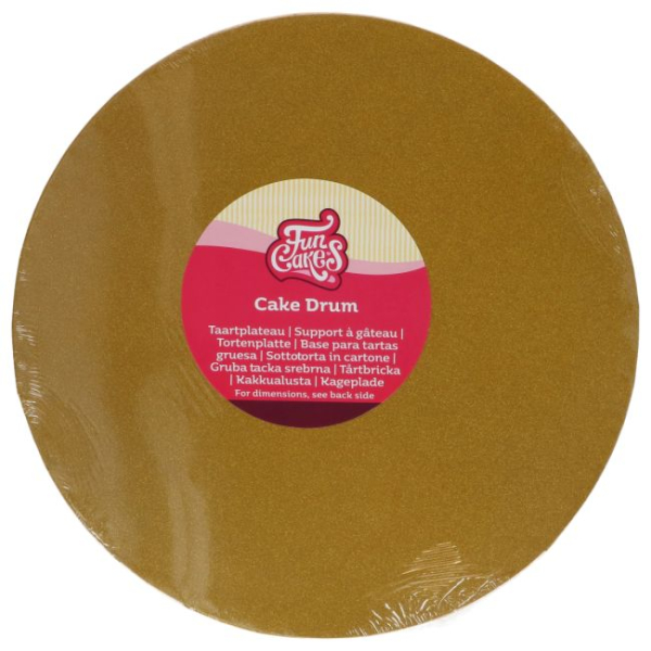 Tortenplatte rund 25cm (10") / Stärke 12mm / Shimmering Gold