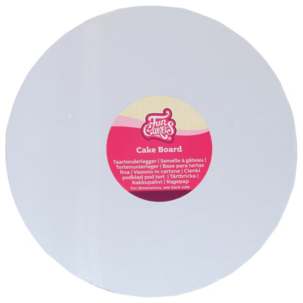 Cake Card Round Ø 33cm (13") / Thickness 3mm - WHITE