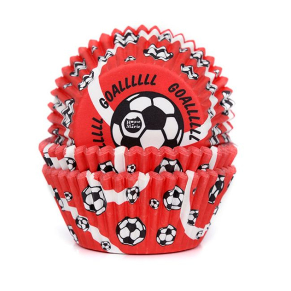 Cupcake Backförmchen - Fussball Rot Goal