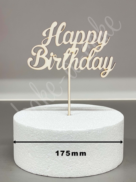 Cake Topper Wood - Happy Birthday 140mm