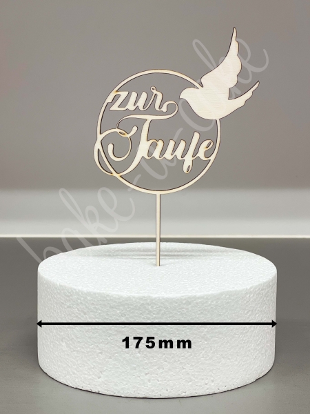 Cake Topper Wood - Zur Taufe with Dove