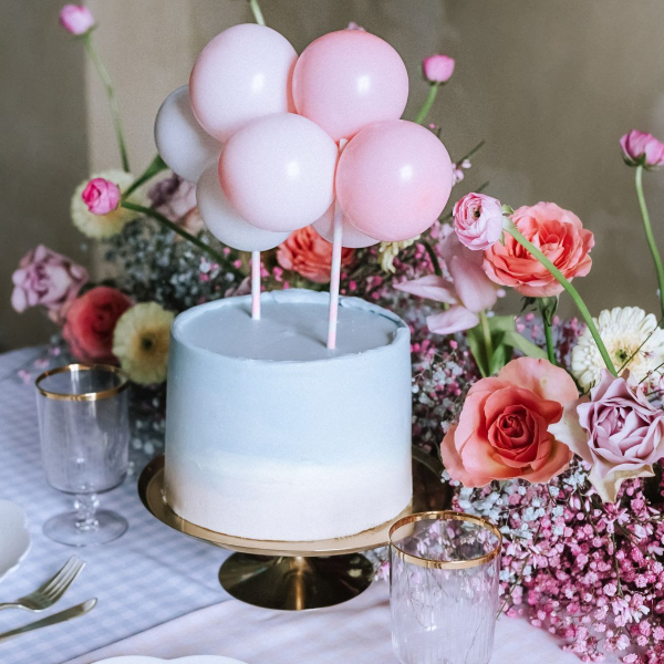 Ballon Torten Topper Set - Rosa