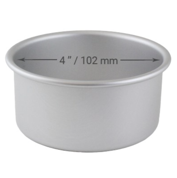 Cake Pan Round with Loose Bottom - 4 x 3inch (102 x 76mm)