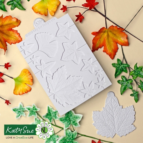Silicone Mould & Veiner - Maple, Ivy and Ginko Leaves