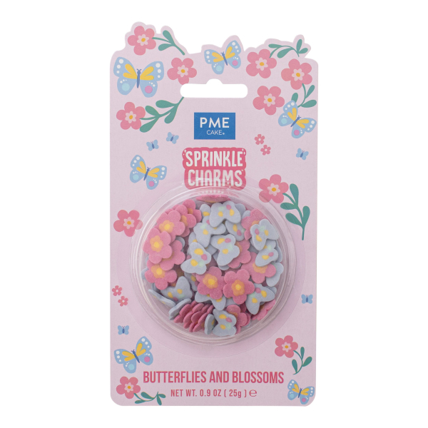 Streusel Sprinkle Charms - Blumen und Schmetterlinge