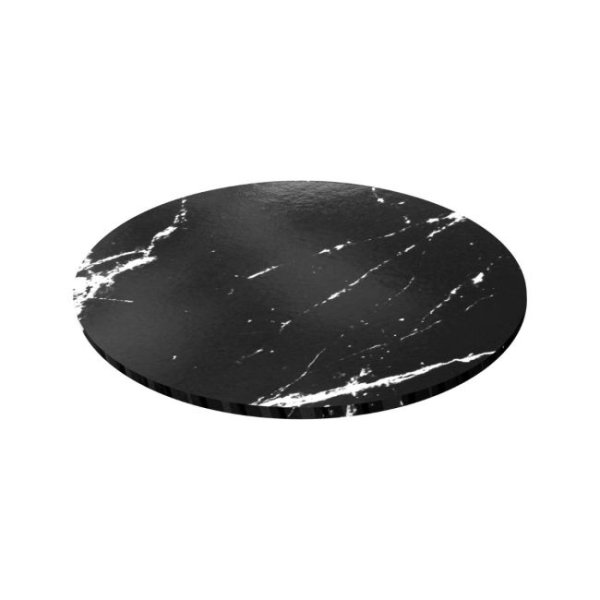 Masonite Cake Board Rund - 30cm - Marmor Schwarz