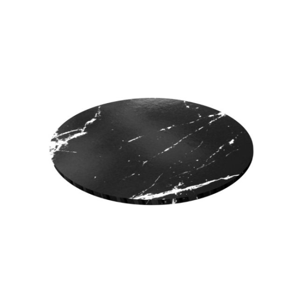 Masonite Cake Board Rund - 25cm - Marmor Schwarz