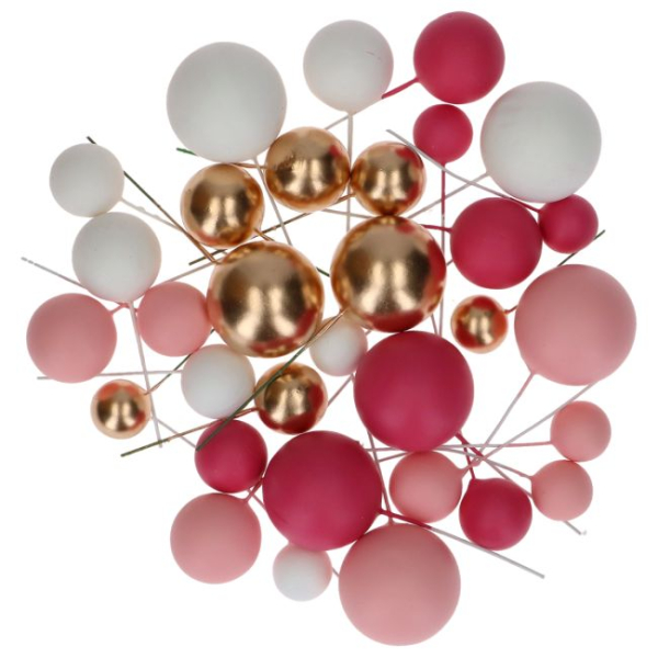 Decorative Ball Set - Hot Pink Ombre und Gold