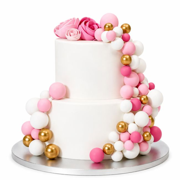 Decorative Ball Set - Hot Pink Ombre und Gold