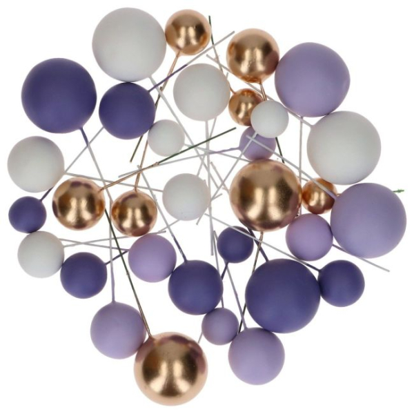 Decorative Ball Set - Purple Ombre und Gold